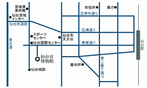仙台市博物館の地図