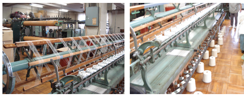 佐藤繊維社の糸を紡ぐ機械