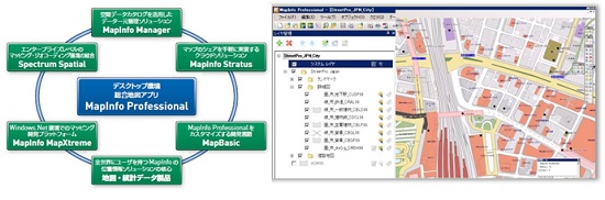 図1．MapInfo Professional画面例